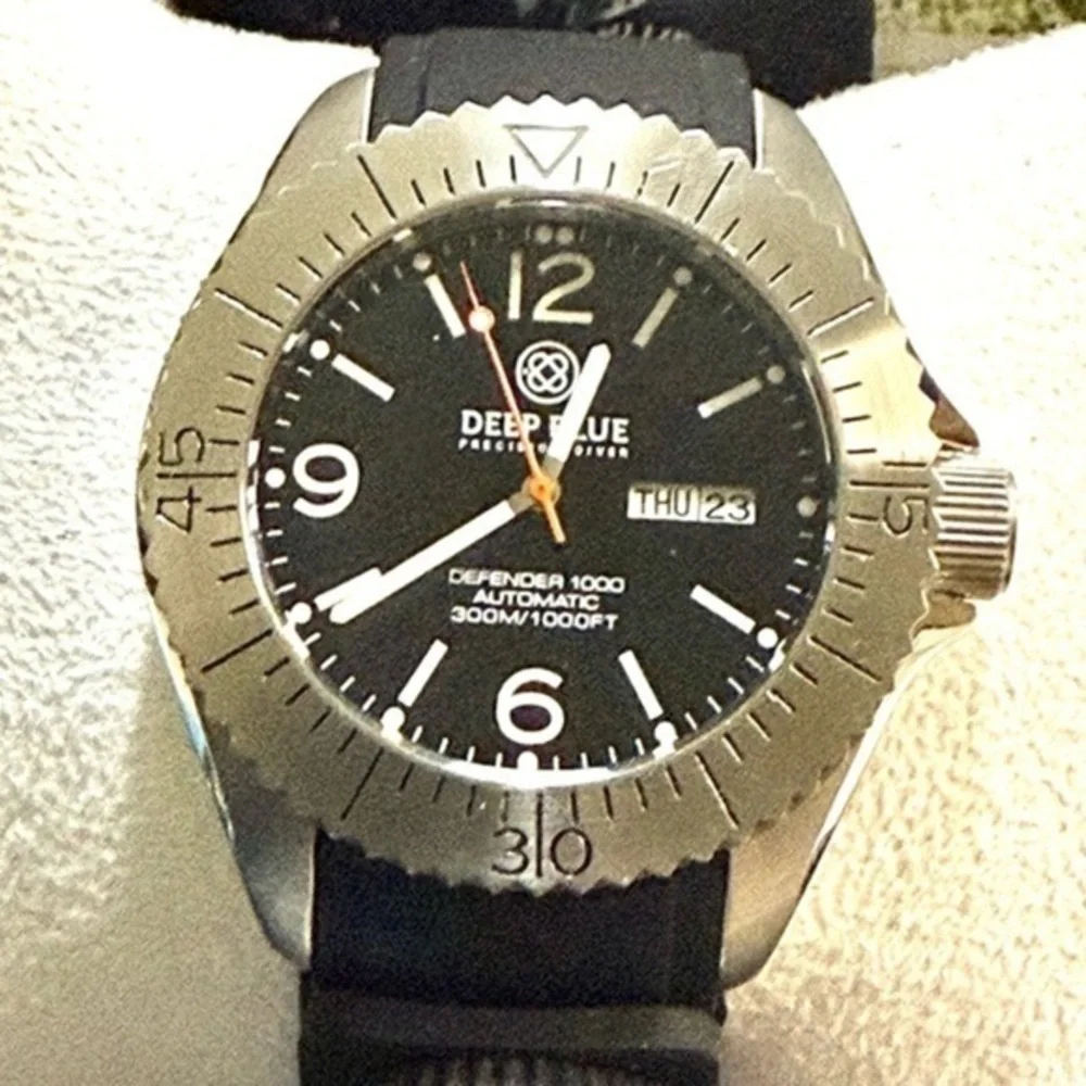 DEEP BLUE Defender Day Date Luxury Sport Dive Watch
